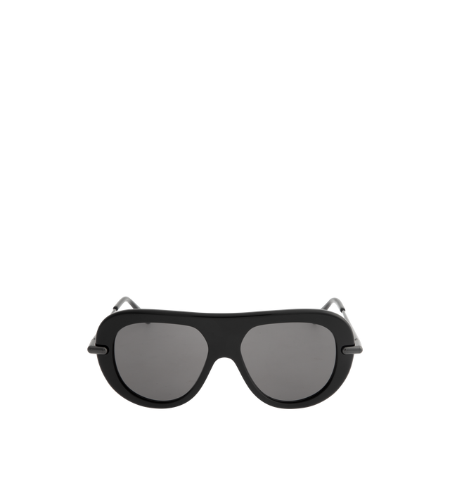 Image 1 of 3 - BLACK - LOEWE Slim Pilot Sunglasses featuring a full rim and aviator frame, slim metal and acetate construction, international fit, UVA/UVB protection, acetate tips and engraved LOEWE. Made in Italy.