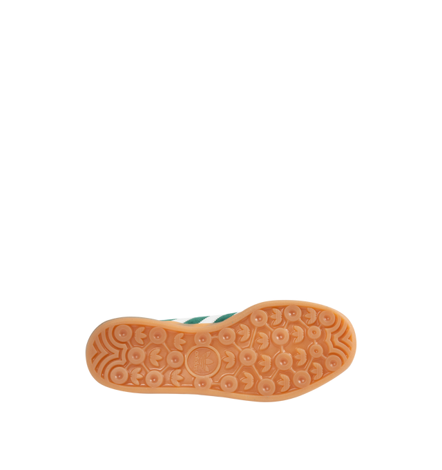 Image 4 of 5 - GREEN - ADIDAS Gazelle Indoor Sneakers are a lace-up style with suede uppers and gum outsoles. Textile linings. Unisex style in men's sizes.