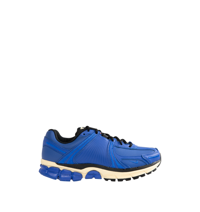 Image 1 of 5 - BLUE - NIKE Zoom Vomero 5 Sneaker featuring full-grain leather on the upper, Zoom Air cushioning and rubber outsole.