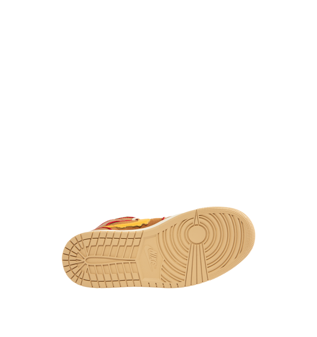 Image 4 of 5 - BROWN - JORDAN Air Jordan 1 Mid SE Sneaker featuring genuine leather upper, Nike Air technology, soft foam midsole, rubber outsole, wings logo on collar and jumpman on tongue.