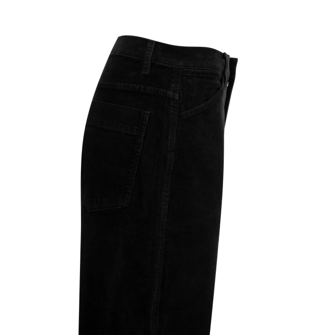 Image 3 of 3 - BLACK - Nili Lotan Mid-rise relaxed barrel leg pant in Italian brushed stretch twill cotton. Slant pockets. Back patch pockets. Coin pocket. Hidden hook-and-bar closure. Zip fly. Belt loops. Made in USA. 98% Cotton, 2% Elastane.