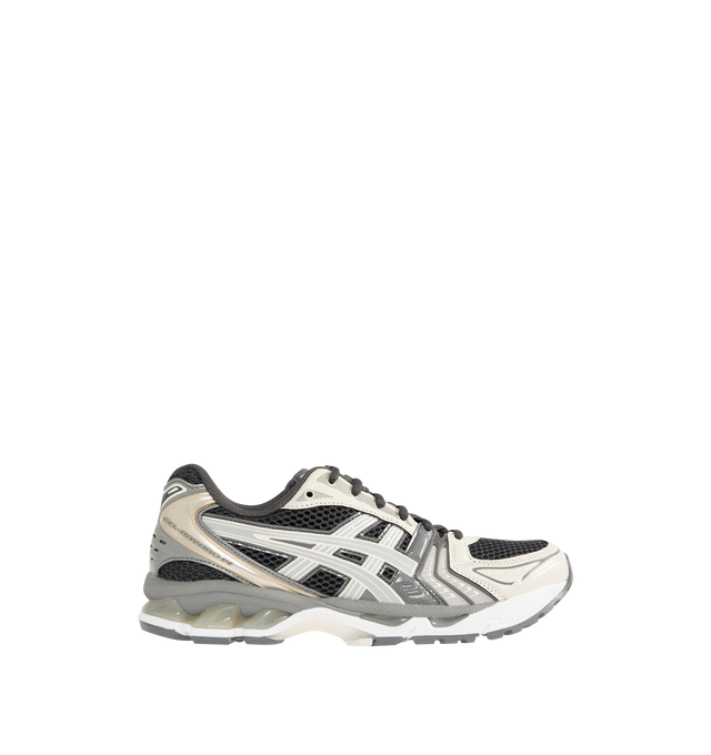 Image 1 of 5 - GREY - Asics GEL-Kayano 14 Sneakers are lace-up style with rip-stop underlays, GEL cushioning, and TRUSSTIC support system. Unisex style in men's sizing.