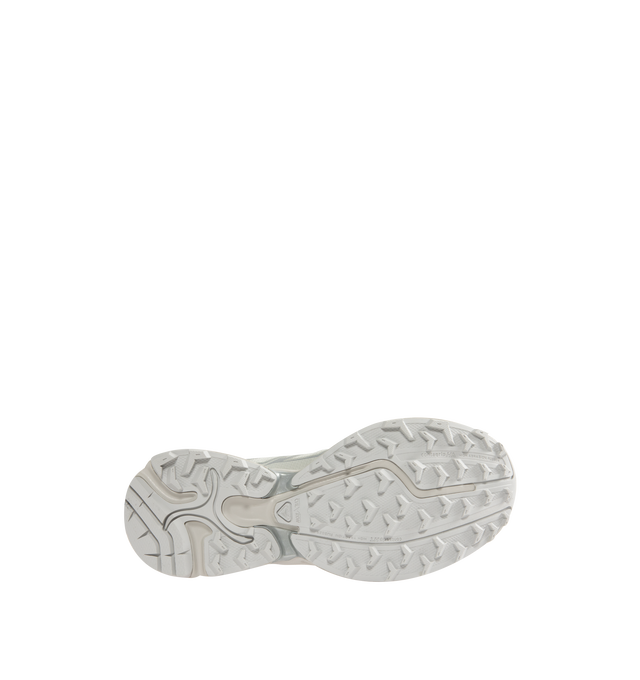 Image 4 of 5 - WHITE - Salomon XT-Pathway GTX Sneakers are a lace-up style with a quickLACE system, ACS stability, Mud Contagrip chevron rubber lug outsoles, anti-debris interior mesh, synthetic uppers, textile linings, lace pockets, protective toe caps, protective mudguards, OrthoLite die-cut sock liners, and GORE-TEX waterproofing. Unisex style in men's sizing.