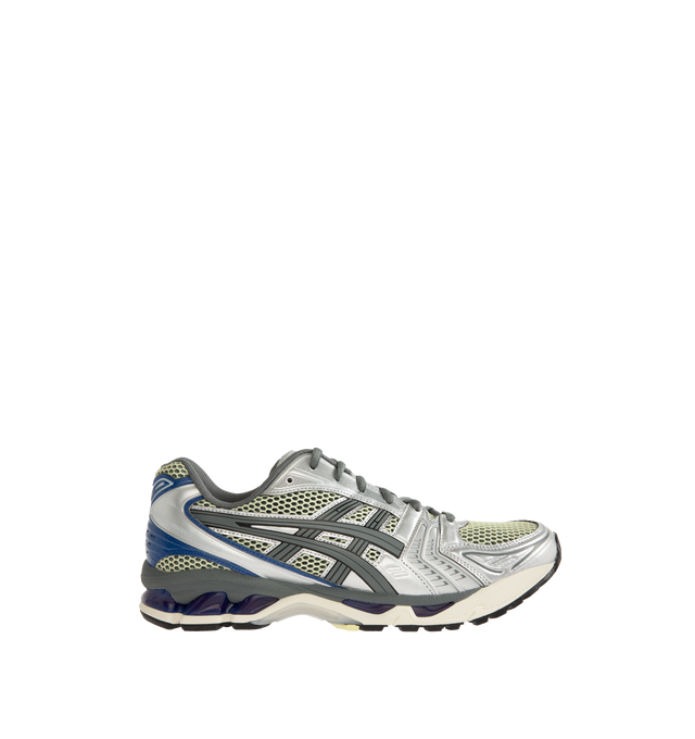 Image 1 of 5 - GREY - ASICS Gel-Kayano 14 Sneaker featuring two-tone underlays, GEL technology cushioning, TRUSSTIC support system, synthetic leather upper and sockliner.
