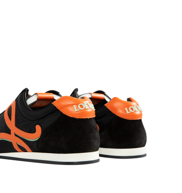 Image 3 of 5 - BLACK - LOEWE Ballet Runner 2.0 in nylon and calfskin featuring a hand-finished Louis Wain cat lace charm, asymmetrical toe shape, sock-like internal structure, a lightweight rubber outsole that extends to the toecap, shadow-effect L monogram at the side, embossed Anagram on the tongue and injected rubber LOEWE on the heel tab. Nylon/calf. Made in Italy.