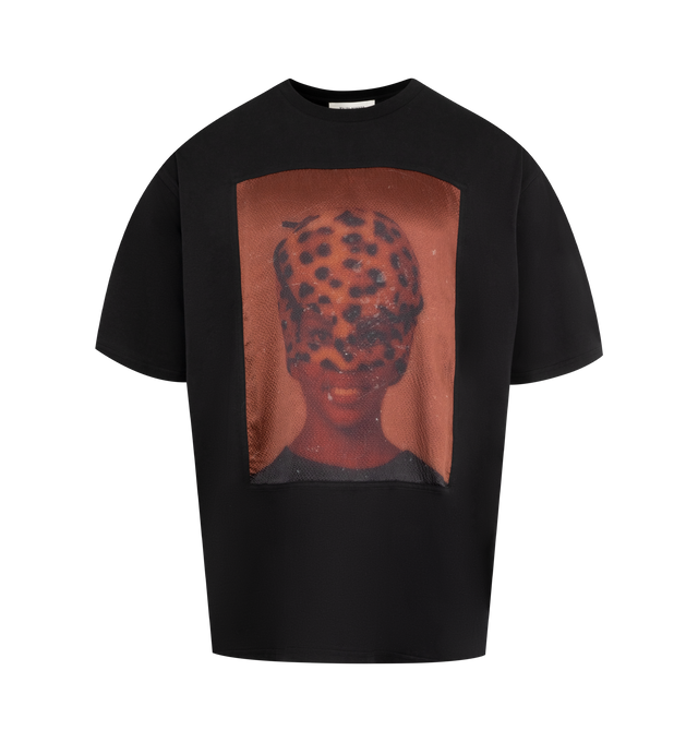Image 1 of 2 - BLACK - WALES BONNER Mary T Shirt featuring relaxed fit, organic cotton, archival image reprinted on front and crewneck collar. 100% cotton.