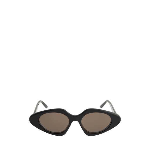 Image 1 of 3 - BLACK - LOEWE Triangle Slim Sunglasses featuring triangle-shaped sunglasses in a slim acetate construction, international fit, UVA/UVB protection and gold-finish metal LOEWE. Acetate. Made in Italy.