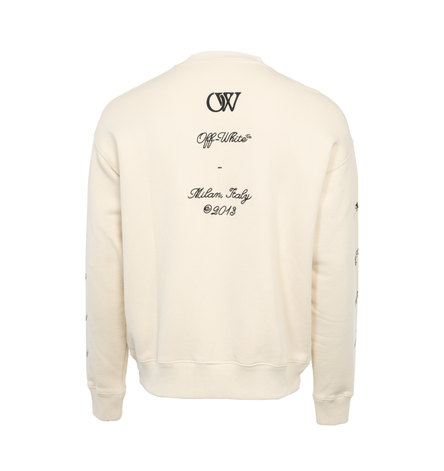 Image 2 of 4 - WHITE - OFF-WHITE 23 Logo Skate Sweatshirt featuring embroidered logo, number patch to the front, crew neck, long sleeves and straight hem. 100% cotton.  