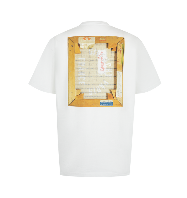 Image 2 of 2 - WHITE - Givenchy Men's T-Shirt is crafted from cotton and features a classic short-sleeve silhouette with a rib-knit crew neckline. Showcasing the house's signature Givenchy Paris Paint print at the chest, the graphic is rendered with a raw, unfinished painted effect that reinterprets the iconic logotype with an expressive, artistic edge. Main Material: 100% Cotton.