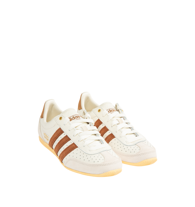 Image 2 of 5 - NEUTRAL - ADIDAS Japan Sneaker featuring original low-profile design, double-stitched T-toe, regular fit, lace closure, tumbled perforated leather upper, textile lining and rubber outsole.