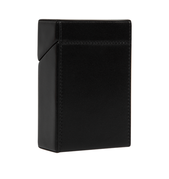 Image 2 of 3 - BLACK - SAINT LAURENT Cigarette Box featuring a flap top with embossed logo and leather lining. 100% calfskin leather. Made in Italy. 