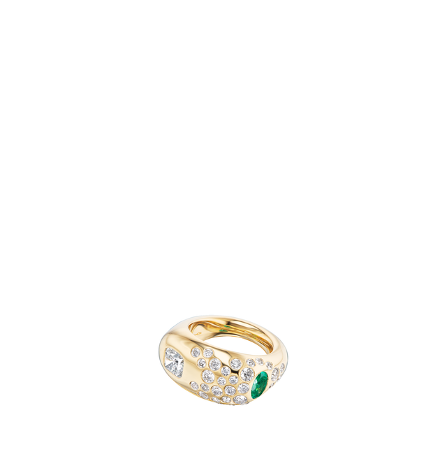 Image 2 of 3 - GOLD - Uniform Object Stone Gauge Ring is carefully crafted in 18K yellow gold with stones of different sizes, shapes, and colors. 1.45CT. Hirshleifers offers a range of pieces from this collection in-store. For personal consultation and detailed information about jewelry, please contact our dedicated stylist team at personalshopping@hirshleifers.com.This item may be restricted for online purchase to international clients. For assistance purchasing this item please contact our dedicated styli