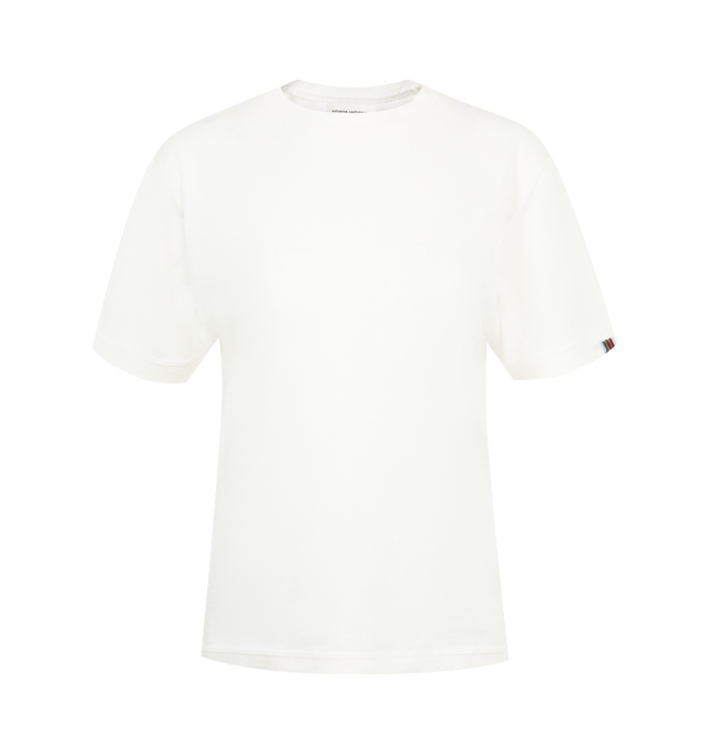 Image 1 of 2 - WHITE - Extreme Cashmere Cuba T-Shirt has a crew neck, short sleeves, and a crisp structure. 70% cotton, 30% cashmere.