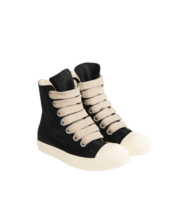 Image 2 of 5 - BLACK - DRKSHDW Jumbo Lace Puffer Sneaks Sneakers featuring high-top padded nylon- and cotton-blend, faux-leather cap toe, lace-up closure, twill lining and treaded rubber sole. Upper: textile, synthetic. Sole: rubber. Made in Italy.