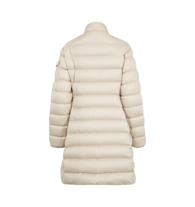 Image 2 of 3 - WHITE - MONCLER Igesse Mid-Length Down Jacket featuring microfiber lining, down-filled, zipper closure, zipped pockets and sleeve pocket with snap button closure. 100% polyester. Padding: 90% down, 10% feather.