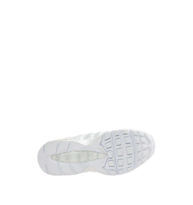 Image 4 of 5 - WHITE - NIKE Air Max 95 Big Bubble Sneaker featuring upper that combines real and synthetic leather with airy textiles, visible Max Air cushioning, flex grooves in the midsole and outsole, foam midsole and rubber outsole.