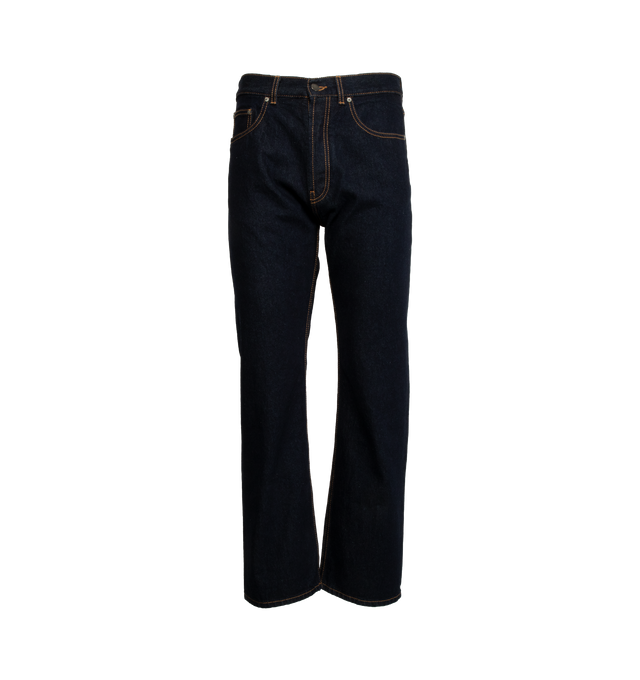 LOGO RAW WASH LOOSE JEANS (MENS)