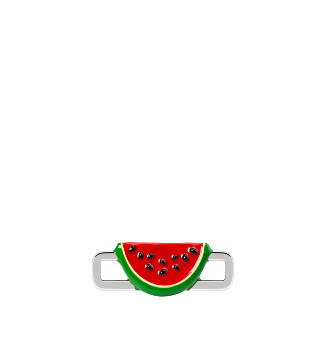 Image 6 of 9 - RED - Poubel by The Gstaad Guy Watermelon Charm. All charms are made of .925 sterling silver, and are hand-painted using non-toxic lead-free enamel. Links sold separately. Hirshleifers offers a range of initial pieces from this collection in-store. For personal consultation and detailed information about jewelry, please contact our dedicated stylist team at personalshopping@hirshleifers.com