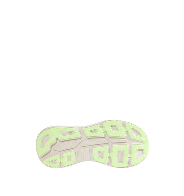 Image 4 of 5 - WHITE - HOKA M Bondi 9 Sneaker featuring engineered mesh upper with rubber sole, lace-up front, foamed EVA midsole and increased stack height for maximum cushioning, zonal breathability, reflective detailing and cushioned tongue and collar.