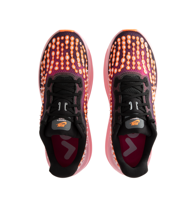 Image 5 of 5 - ORANGE - Nike Men's Vomero Premium Road Running Sneakers feature a lightweight engineered mesh upper in Black, Arctic Pink, Perfect Pink, and Total Orange. The maximum-cushioning design combines a full-length ZoomX foam midsole with Air Zoom units at the forefoot and heel for responsive energy return, while a high-abrasion rubber Waffle outsole provides durable traction. Upper: Engineered Mesh. Midsole: ZoomX Foam. Sole: Rubber.