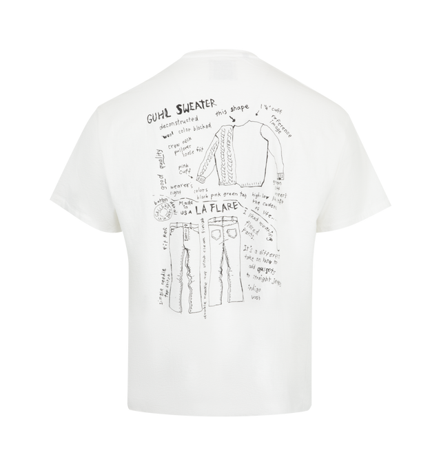 Image 2 of 2 - WHITE - GALLERY DEPT. Moody Tee featuring relaxed fit, short sleeves, crew neck and front and back graphic. 100% cotton. Made in USA.