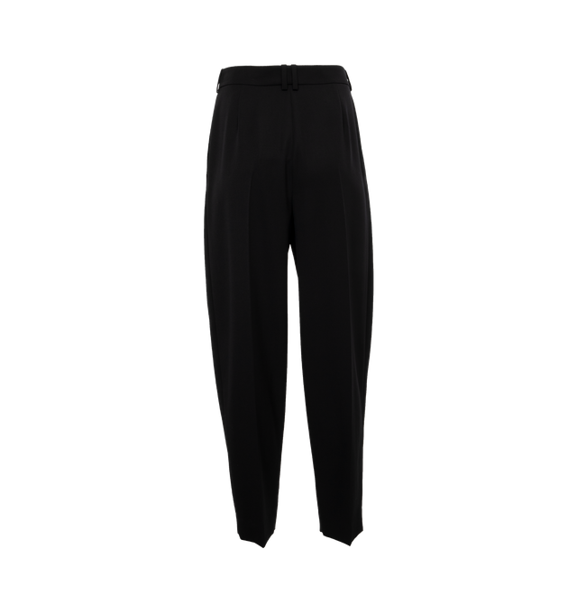 Image 2 of 3 - BLACK - THE ROW Corby Pant featuring tailored relaxed-fit, double front pleat detail, side slash pockets, and lightly tapered ankle. 100% wool. Made in Italy. 