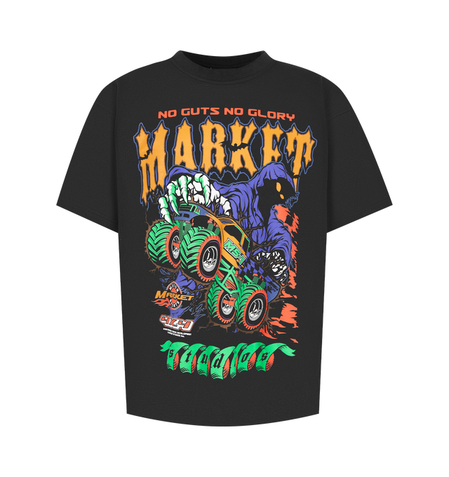 Image 1 of 2 - BLACK - MARKET No Guts No Glory Cotton Graphic T-Shirt featuring bold motorsport-inspired graphics on front, crewneck and short sleeves. 100% cotton.