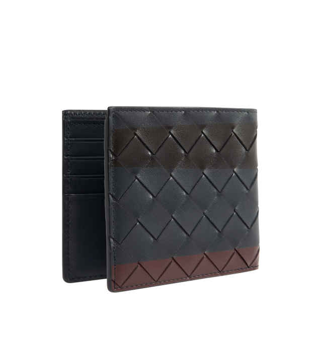 Image 2 of 3 - MULTI - BOTTEGA VENETA Intrecciato Bi-Fold Wallet featuring an airbrushed tri-color pattern, intrecciato calfskin leather, eight card slots, two note compartments and two additional pockets. Calfskin. Made in Italy.