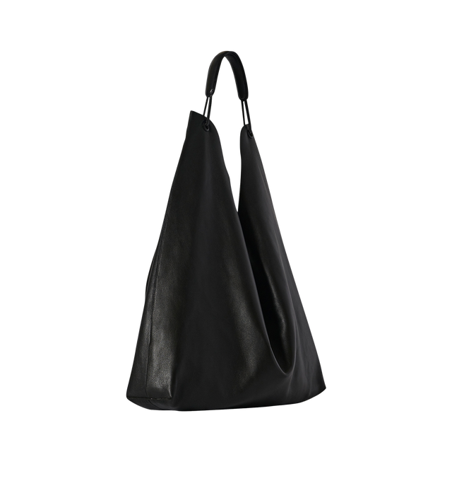 Image 2 of 3 - BLACK - THE ROW Bindle 3 Bag featuring smooth nappa leather with three-dimensional shaping, softly padded handle, removable inner zipped pouch and unlined. 100% lambskin leather. H18" x W17" x D4". Made in Italy. 