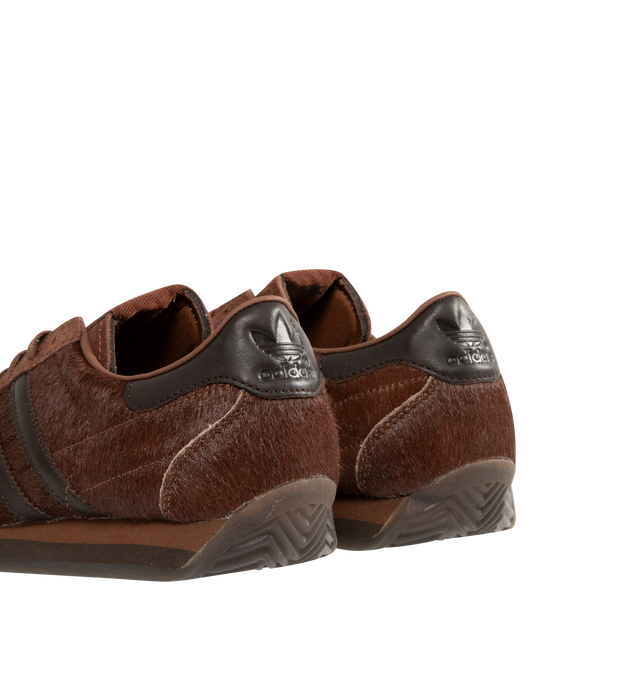 Image 3 of 5 - BROWN - ADIDAS Country Japan Sneaker featuring a pony hair upper, lace up closure, soft leather lining, regular fit and rubber outsole.