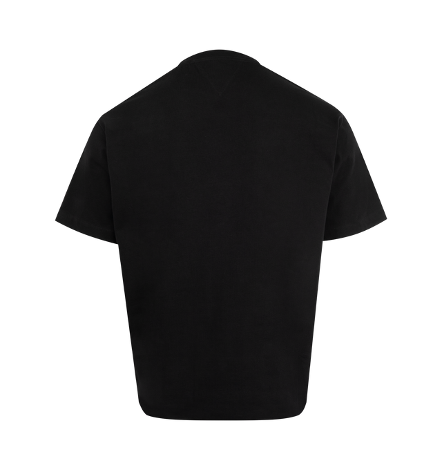 Image 2 of 2 - BLACK - BOTTEGA VENETA Pima Cotton Jersey T-Shirt featuring patch pocket with intrecciato leather detail, short sleeves and crew neck. 100% cotton. Made in Italy.