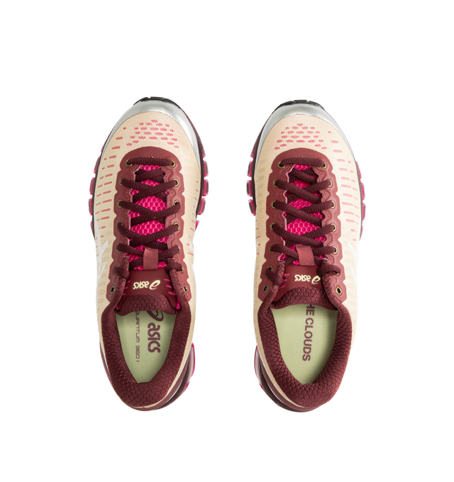 Image 5 of 5 - RED - ASICS Above the Clouds Gel-Quantum 360 Sneaker featuring TRUSSTIC support, rubber outsole grip, logo on the side, FF BLAST PLUS Foam, lace-up closure, MOIS TECT mesh upper, 360 GEL Midsole and rubber outsole.