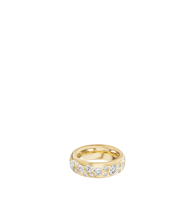 Image 1 of 2 - GOLD - UNIFORM OBJECT Gauge Ring featuring 23.3G of solid 18K yellow gold and 6.6 TCW of round diamonds. Handmade in New York City. Hirshleifers offers a range of pieces from this collection in-store. For personal consultation and detailed information about jewelry, please contact our dedicated stylist team at personalshopping@hirshleifers.com. This item may be restricted for online purchase to international clients. For assistance purchasing this item please contact our dedicated stylist tea
