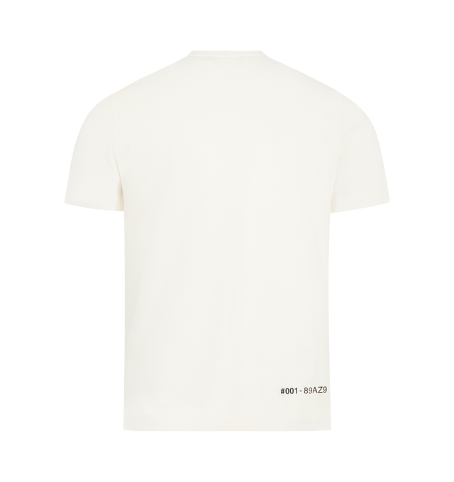Image 2 of 3 - WHITE - MONCLER GRENOBLE Embossed Logo Cotton T-Shirt featuring cotton jersey, ribbed crew neck, short sleeves and embossed and printed logo. 100% cotton. Made in Turkey.