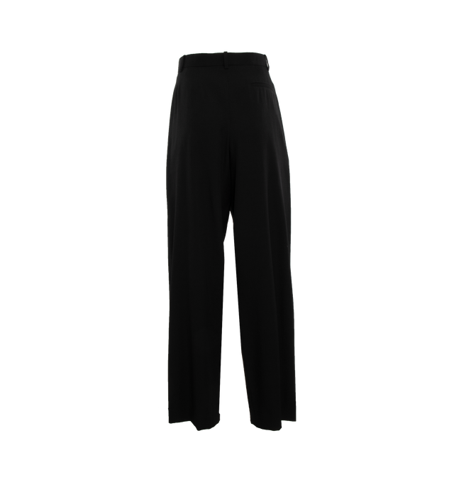 Image 2 of 3 - BLACK - THE ROW Oversized tailored pant in lightweight wool with relaxed baggy fit created by pressed double front pleats, back welt pockets, and zipper fly closure.100% Wool. Made in Italy. 