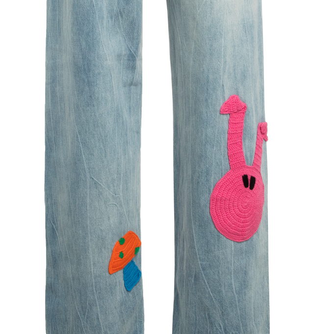 DENIM KNIT PATCHWORK JEANS