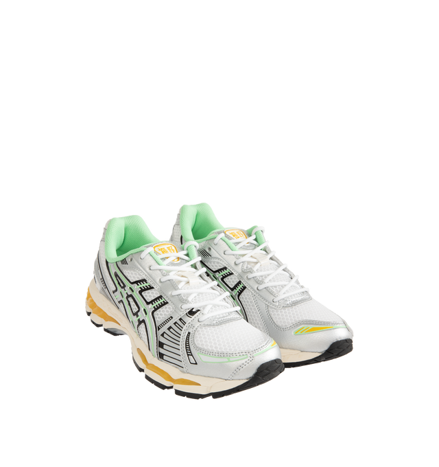 Image 2 of 5 - WHITE - ASICS Gel-Kayano 12.1 Sneaker featuring breathable mesh underlays, GEL-NIMBUS17 tooling system, FLUIDRIDE technology, rearfoot and forefoot GEL technology and dope dyed recycled sockliner mesh.