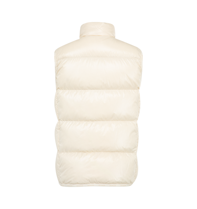 Image 2 of 2 - WHITE - MONCLER Badia Down Vest featuring nylon laqu lining, down-filled, snap button closure, zipped pockets and logo trim. 100% polyamide/nylon. Padding: 90% down, 10% feather.