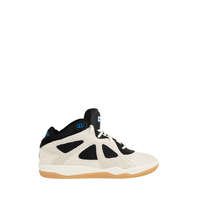 Image 1 of 5 - WHITE - ADIDAS x Bad Bunny BadBo 1.0 Sneaker featuring premium nubuck and hairy teasel suede with the signature star logo inspired by the Puerto Rico flag.