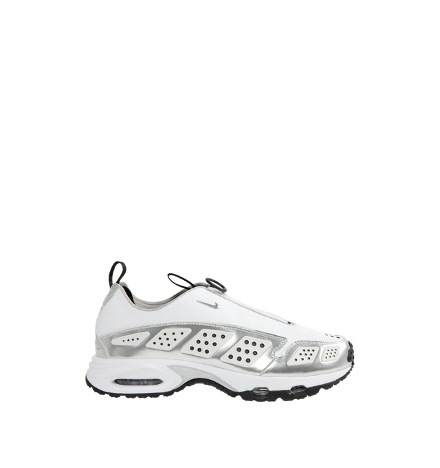 Image 1 of 5 - WHITE - NIKE Air Max SNDR Sneaker featuring textile and synthetic leather, plush and comfortable, Max Air cushioning, reflective elements, foam midsole and rubber outsole.