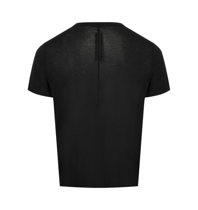 Image 2 of 2 - BLACK - RICK OWENS Short Level T-shirt featuring GOTS-certified organic cotton jersey T-shirt, rib-knit crewneck, offset shoulder seams and central seam at back. 100% organic cotton. Made in Italy.