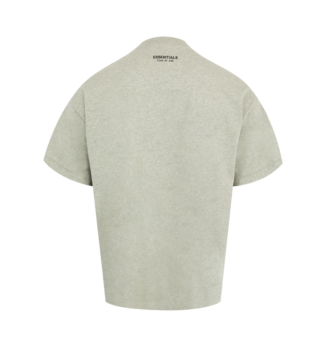 Image 2 of 2 - NEUTRAL - FEAR OF GOD ESSENTIALS Essential Tee crafted from lightweight 100% cotton jersey. The rib-knit crewneck tee features a vintage fit to shape more closely to the body with shorter sleeves. Branding includes a Fear of God Essentials rubberized label at the center front and the Fear of God Essentials logo at the back collar. 100% cotton.