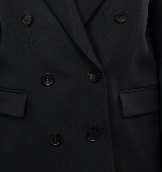 Image 3 of 3 - BLACK - ISABEL MARANT Nevimea Blazer featuring V neck, side pockets and button closure. 100% virgin wool. 