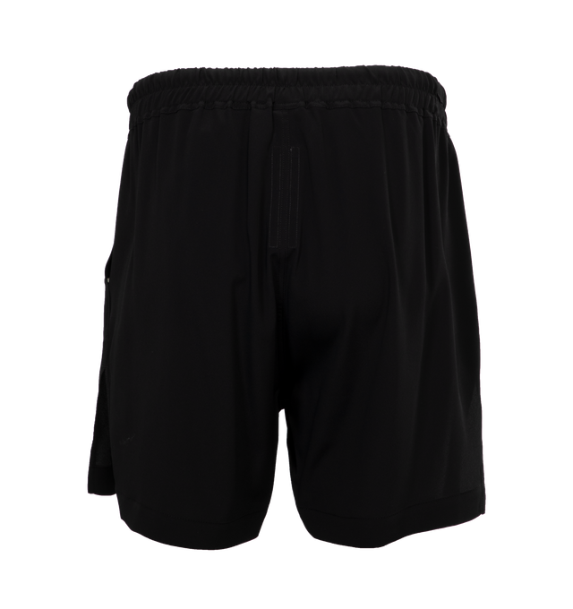 Image 2 of 4 - BLACK - RICK OWENS Bela Boxers featuring exposed zip fly, elastic drawstring waistband, side slip pockets, stiff poplin fabric and metal grommets. 97% cotton, 3% elastane. Made in Italy.  