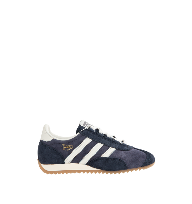 Image 1 of 5 - BLUE - ADIDAS SL 72 Pt Sneaker featuring slender silhouette, low-profile design, a flexible textile upper sits on a cellular rubber heel wedge, non-slip sole and lace closure.