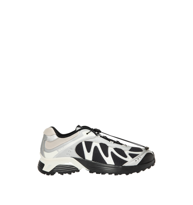 Image 1 of 5 - BLACK - SALOMON XT-Whisper Sneaker featuring textile and synthetic upper, quickLACE, agileChassis System, OrthoLite diecut sockliner, textile lining, anti-debris mesh, chevron lugs and mud contaGRIP.
