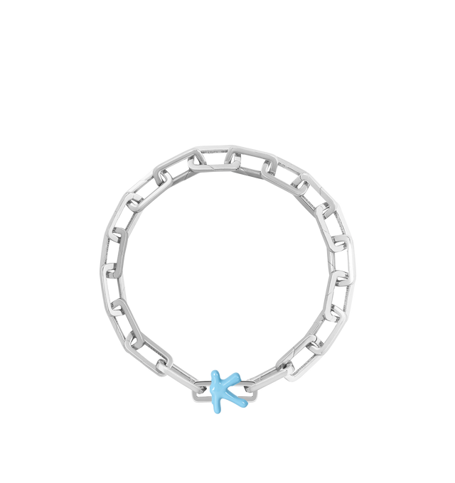 Image 7 of 8 - BLUE - Poubel by The Gstaad Guy "K" charm from the Alphabet Collection. All charms are made of .925 sterling silver, and are hand-painted using non-toxic lead-free enamel.Links sold separately. Hirshleifers offers a range of initial pieces from this collection in-store. For personal consultation and detailed information about jewelry, please contact our dedicated stylist team at personalshopping@hirshleifers.com