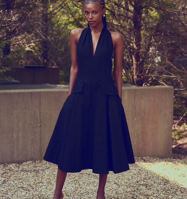 TEXTURED COTTON MIDI DRESS