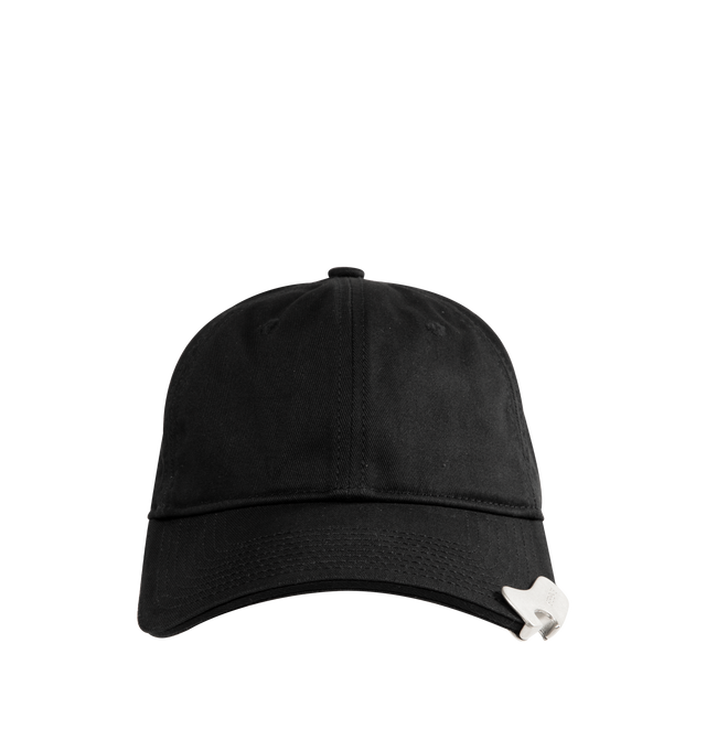 Image 1 of 2 - BLACK - VETEMENTS Bottle Opener Cap featuring metal insert detail and snapback adjustable fit. 100% cotton.