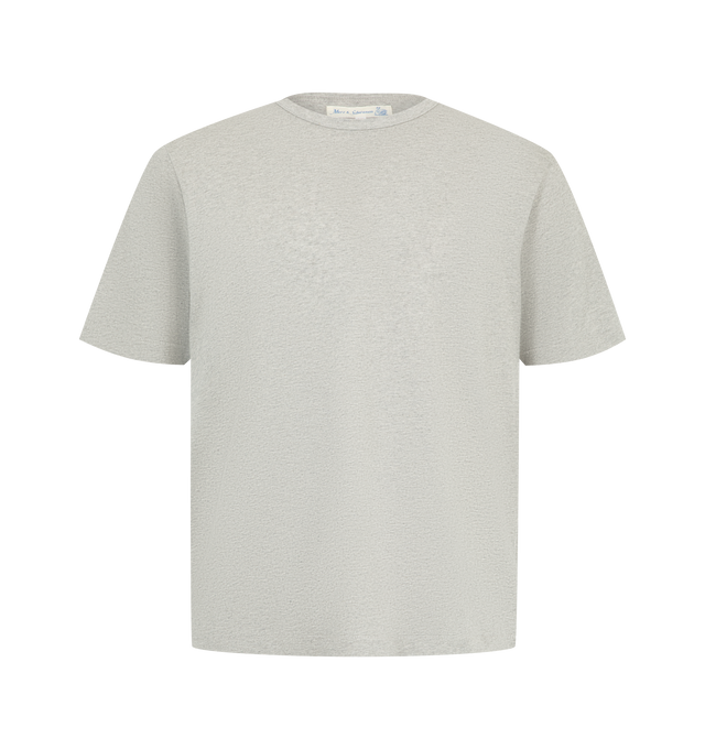Image 1 of 2 - GREY - Merz B. Schwanen Sturdy Jersey T-Shirt featuring classic fit with side seams, cropped, triangular underarm inserts, crew neck and short sleeves. 100% organic cotton. Made in Germany.
